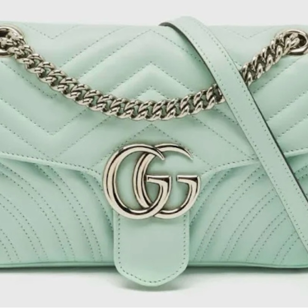 Gucci Light Green Quilted Shoulder Bag